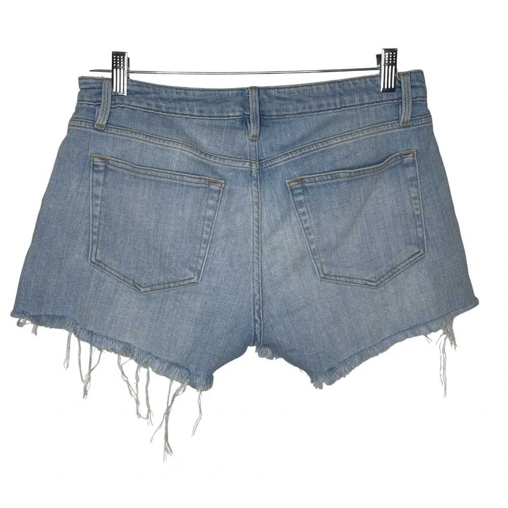 Frame Le Grand Garcon Shorts Womens 26 Distressed Denim Cutoff Raw Hem - Picture 2 of 8
